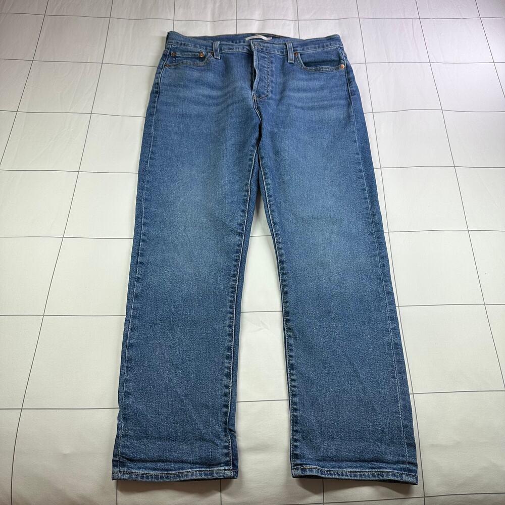 Levi's Jeans Womens 32 Blue Wedgie Straight Leg Button Fly Medium Wash Stretch